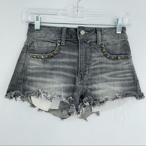 American Eagle vintage hi rise festival studded cut‎ off shorts